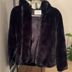 Claudie Pierlot hooded faux fur jacket